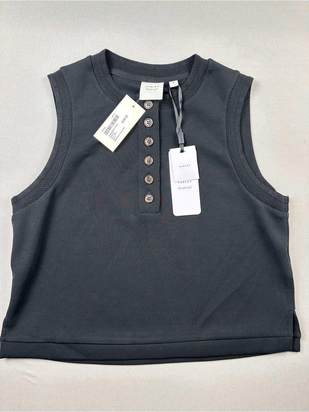NWT Varley Marla Button Placket Tank, Sleeveless Top, DoubleSoft - Womens Small